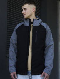 Kurtka Staff soft shell bo gray melange & black