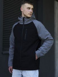 Kurtka Staff soft shell bo gray melange & black