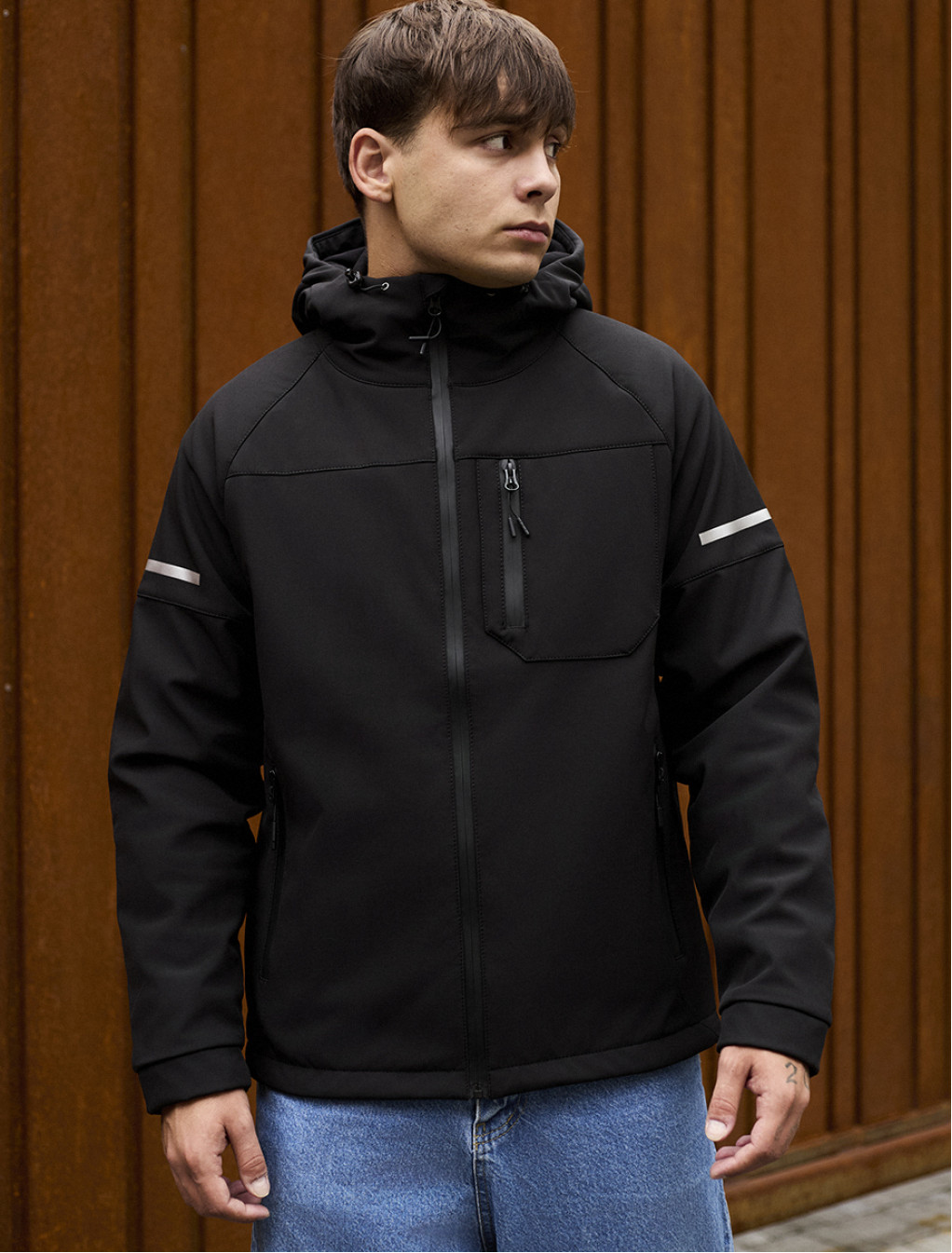 Kurtka Staff soft shell bo black reflective