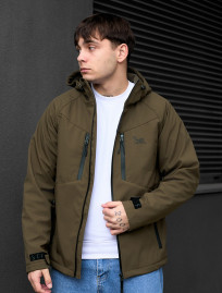 Kurtka soft shell Staff nexu dark khaki logo