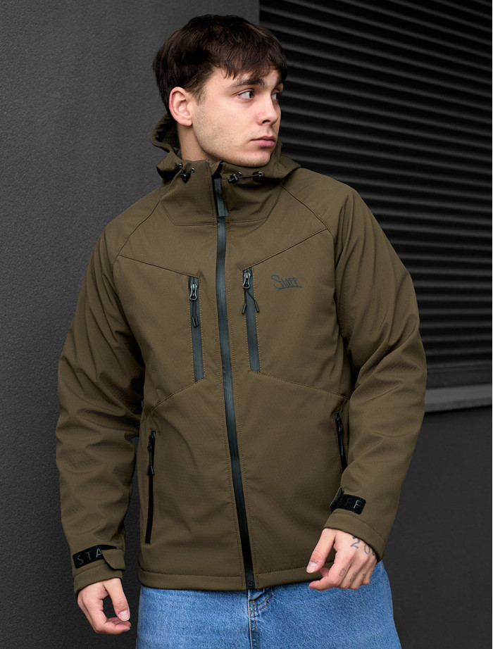 Kurtka soft shell Staff nexu dark khaki logo