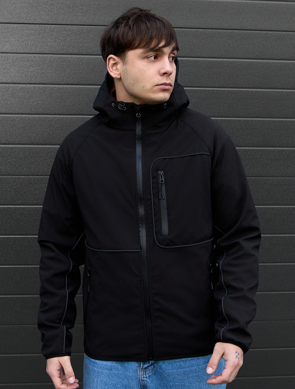 Kurtka soft shell Staff oki black reflective