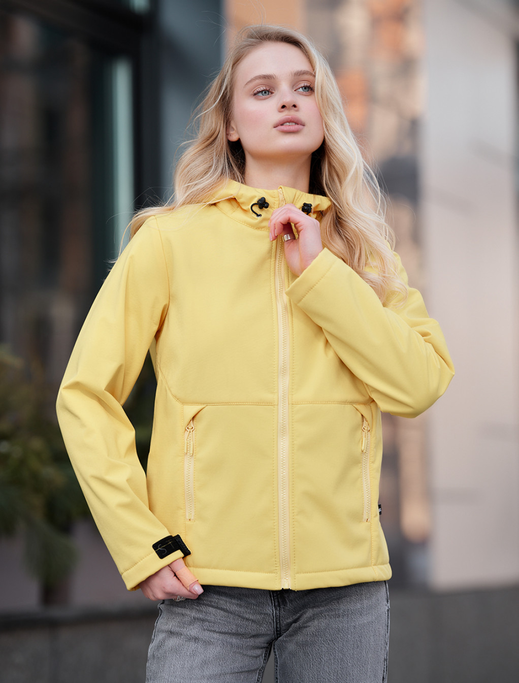 Kurtka damska Staff soft shell yellow