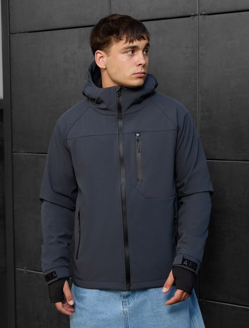Kurtka Staff mei soft shell dark gray