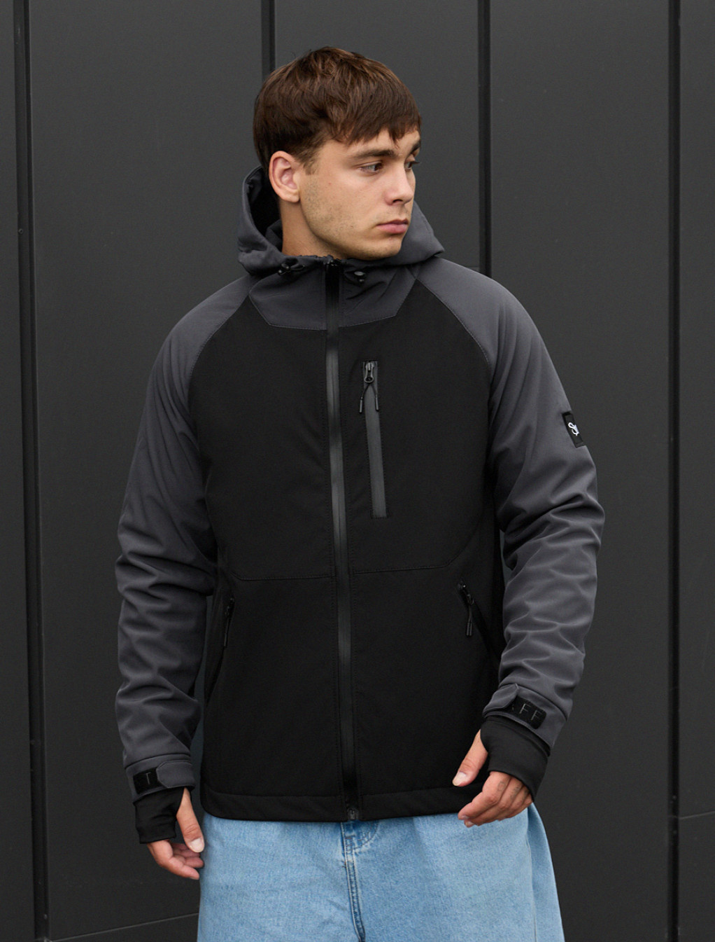 Kurtka Staff bu soft shell dark gray & black