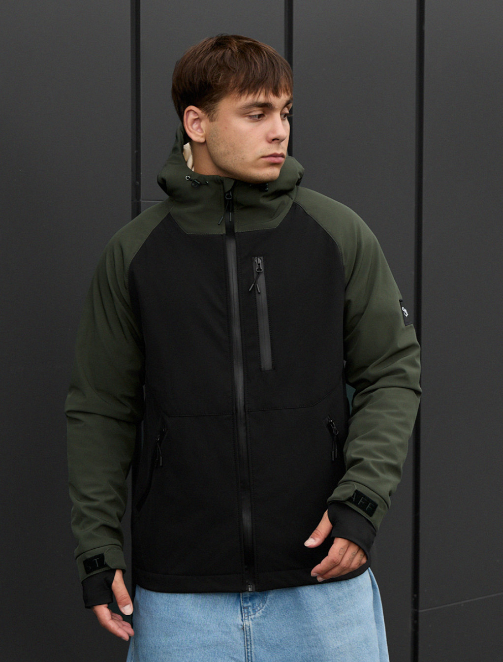 Kurtka Staff bu soft shell khaki & black