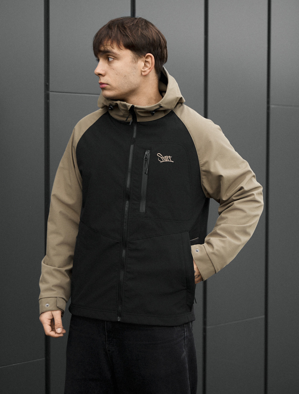 Kurtka soft shell Staff synx black & olive