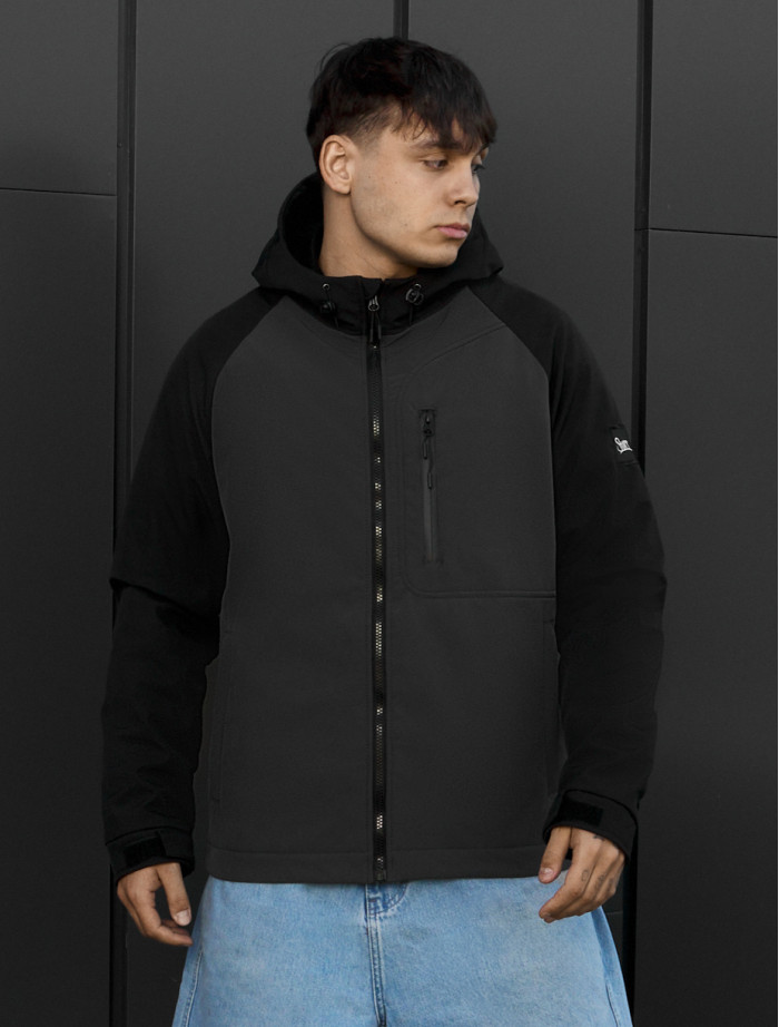 Kurtka soft shell Staff re black & dark gray