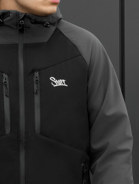 Kurtka soft shell Staff nu gray & black reflective