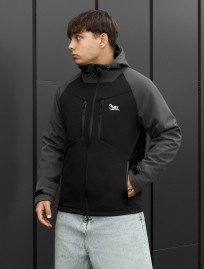 Kurtka soft shell Staff nu gray & black reflective