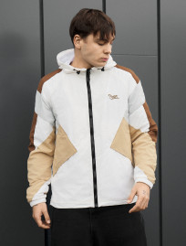 Wiatrówka Staff nix white & beige logo