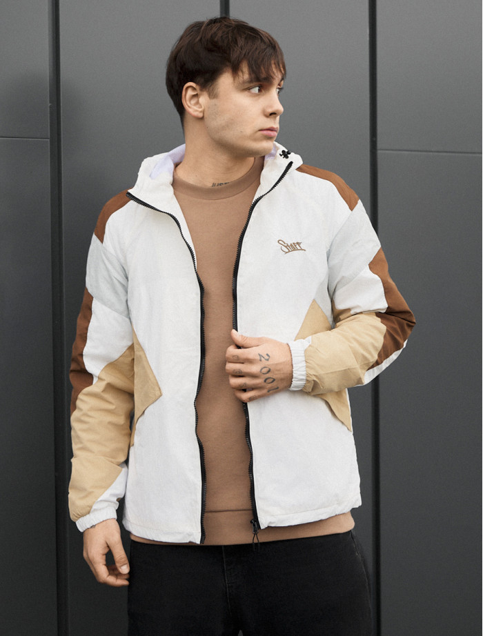 Wiatrówka Staff nix white & beige logo