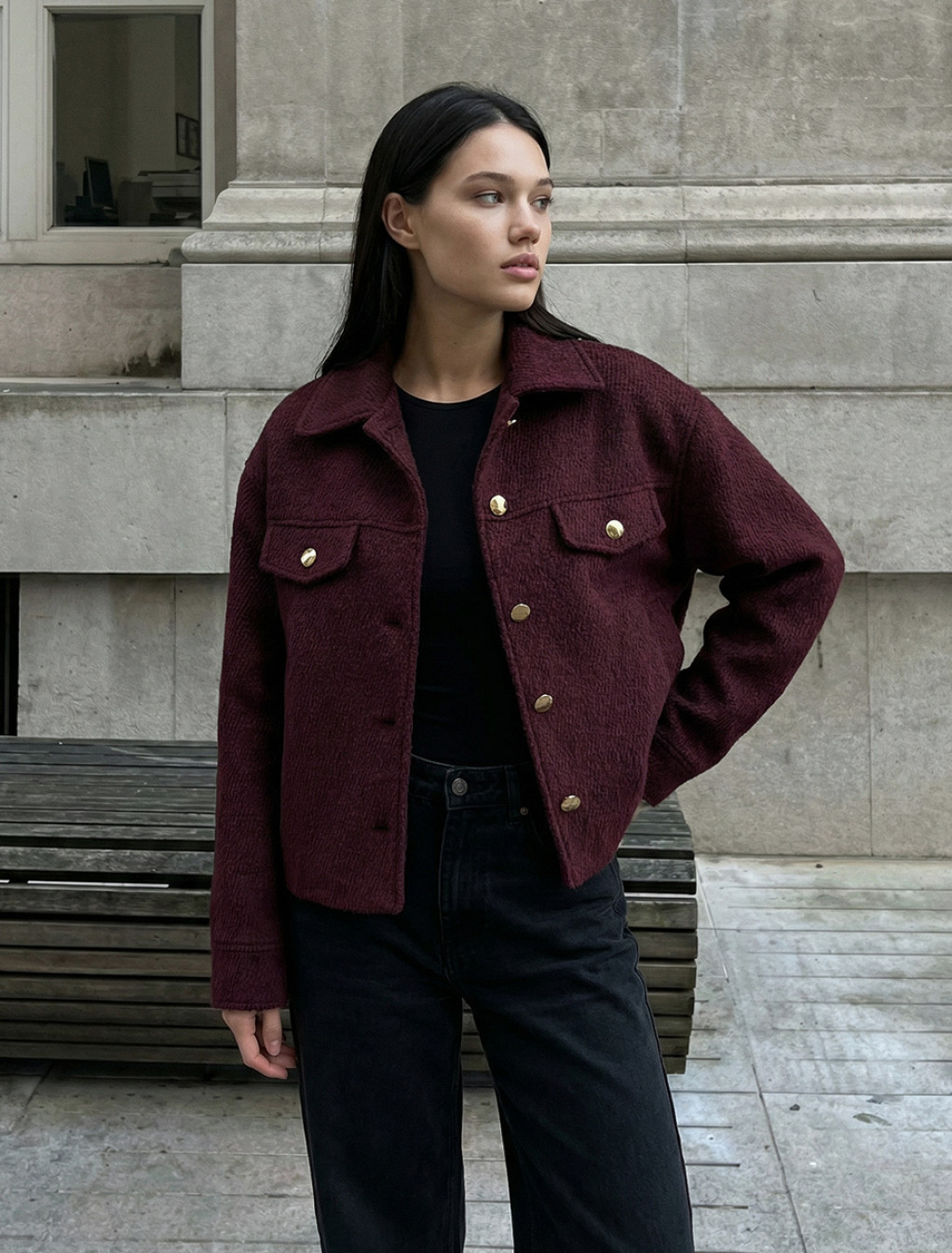 Kurtka-koszula Staff ri dark bordo