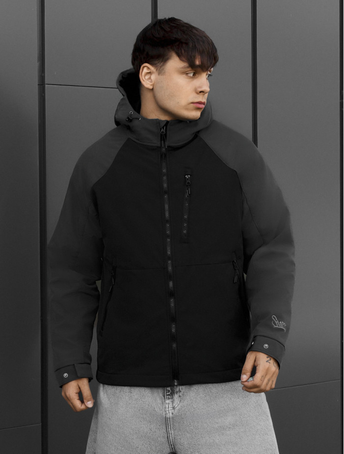 Kurtka soft shell Staff dark gray & black