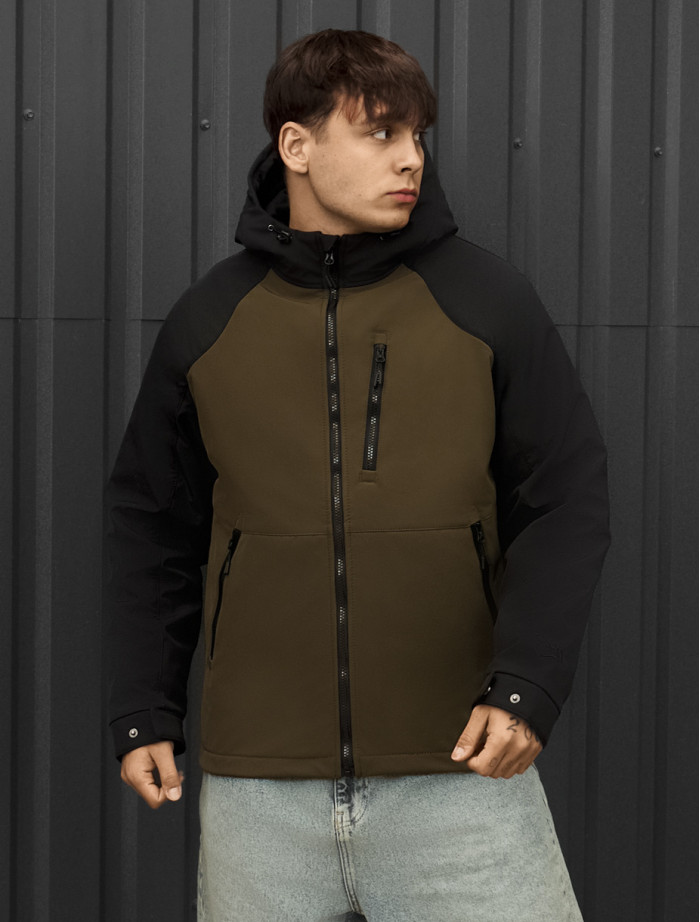 Kurtka soft shell Staff black & dark khaki