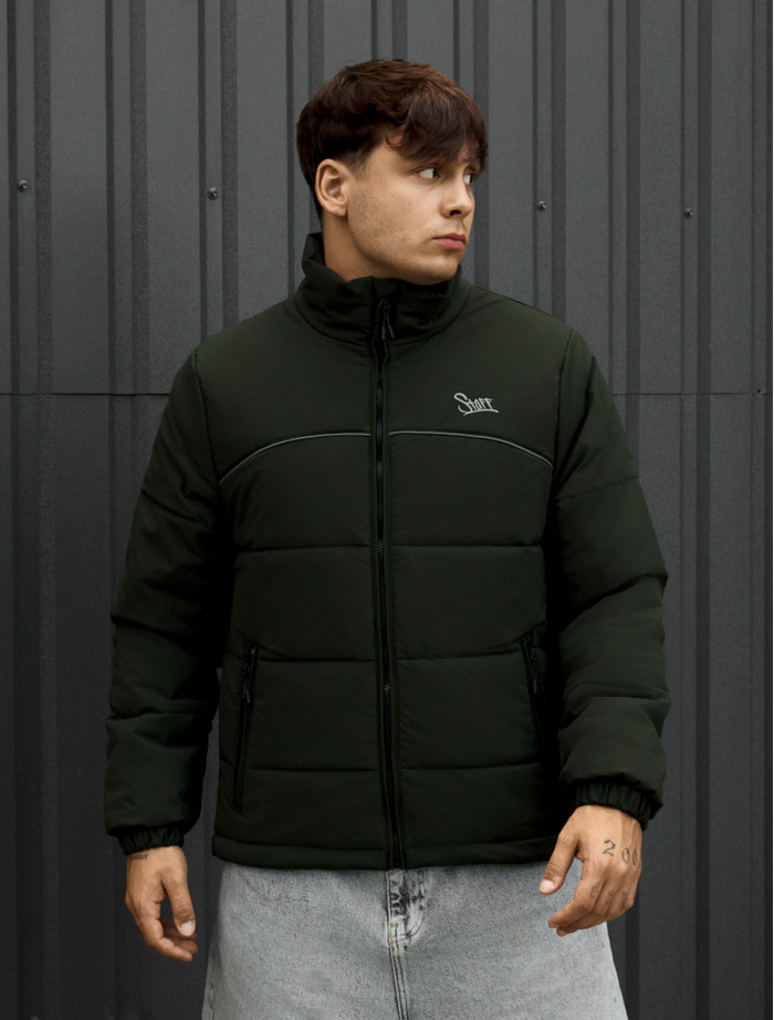 Kurtka Staff logo dark green reflective