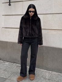 Futro Staff wi zip dark brown