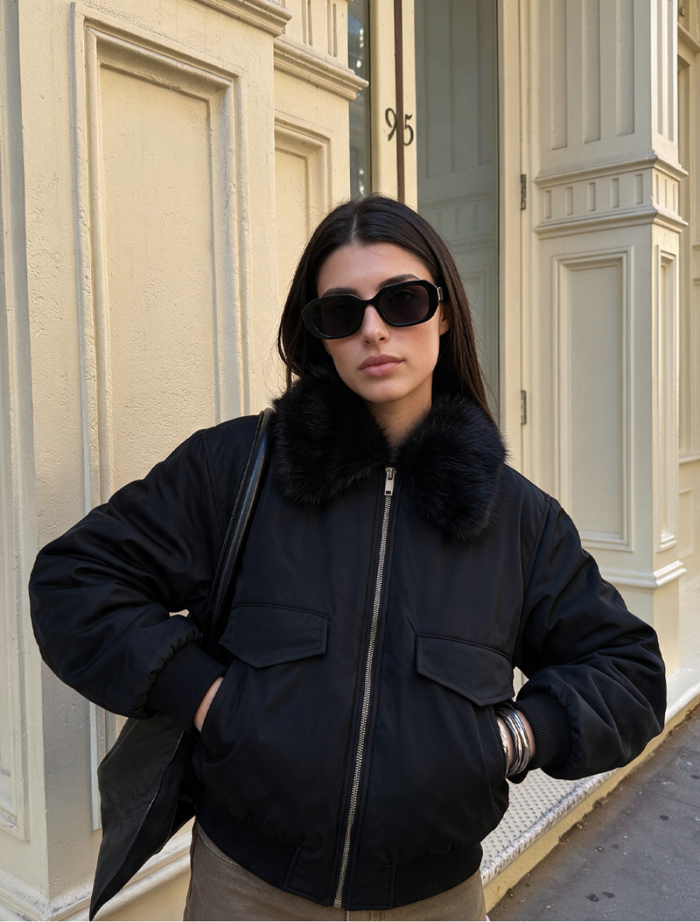 Damska kurtka przejściowa Staff me black oversize