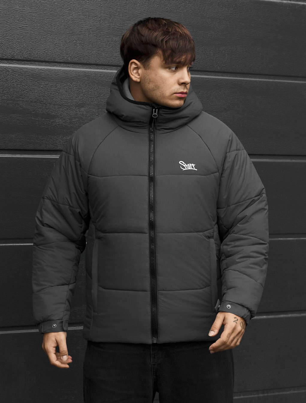 Kurtka zimowa Staff aro dark gray logo