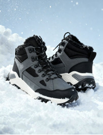 Sneakersy zimowe Staff gray & black (futro)