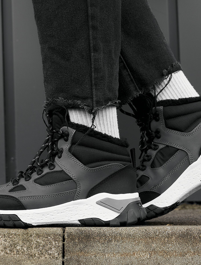 Sneakersy zimowe Staff gray & black (futro)