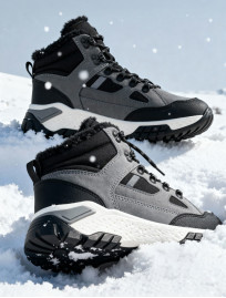 Sneakersy zimowe Staff gray & black (futro)