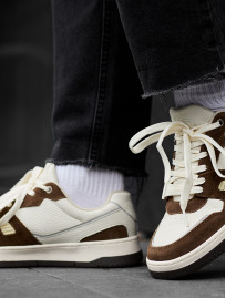 Sneakersy Staff white & brown