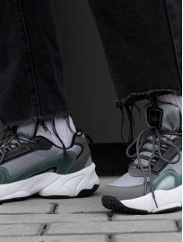 Sneakersy Staff emerald & gray