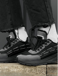 Sneakersy zimowe Staff black & gray reflective (futro)