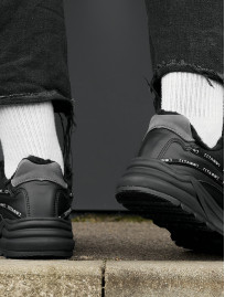 Sneakersy zimowe Staff black & gray reflective (futro)