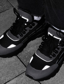 Sneakersy zimowe Staff black & gray reflective (futro)