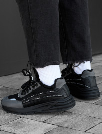 Sneakersy zimowe Staff black & gray reflective (futro)