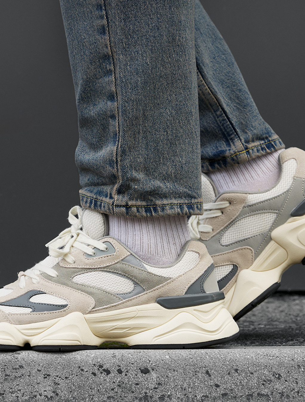 Sneakersy Staff milk & gray