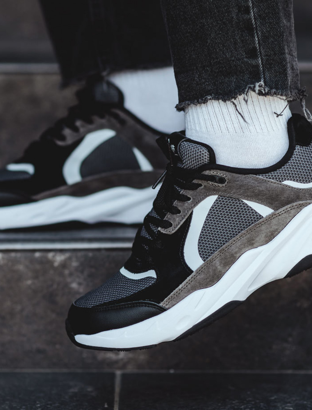 Sneakersy Staff gray & black & brown