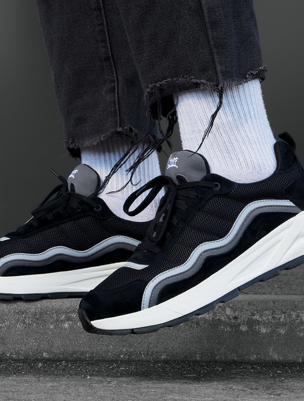 Sneakersy Staff black & gray reflective