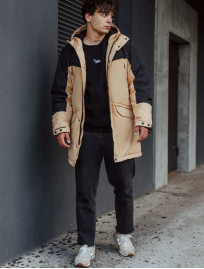 Zimowa parka Staff sta beige & black