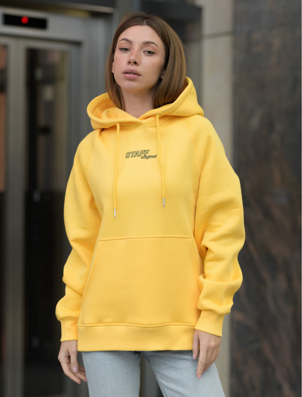 Damska bluza Staff original yellow oversize fleece