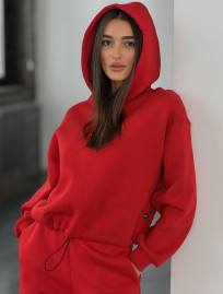 Damski strój sportowy Staff lic red oversize fleece