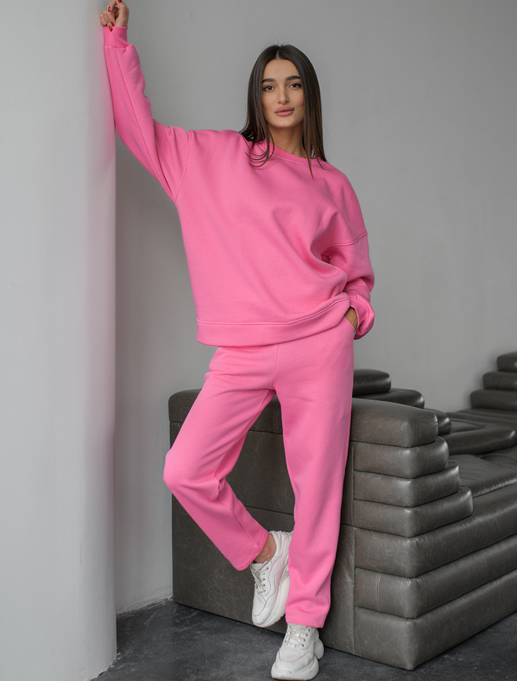 Damski dres Staff vo pink oversize fleece