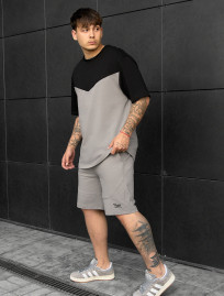 Komplet koszulka + spodenki Staff ko black & gray oversize