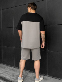 Komplet koszulka + spodenki Staff ko black & gray oversize