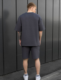 Komplet koszulka + spodenki Staff no dark gray oversize
