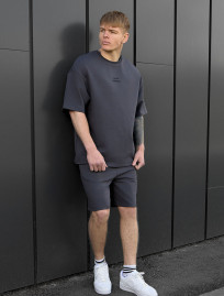 Komplet koszulka + spodenki Staff no dark gray oversize