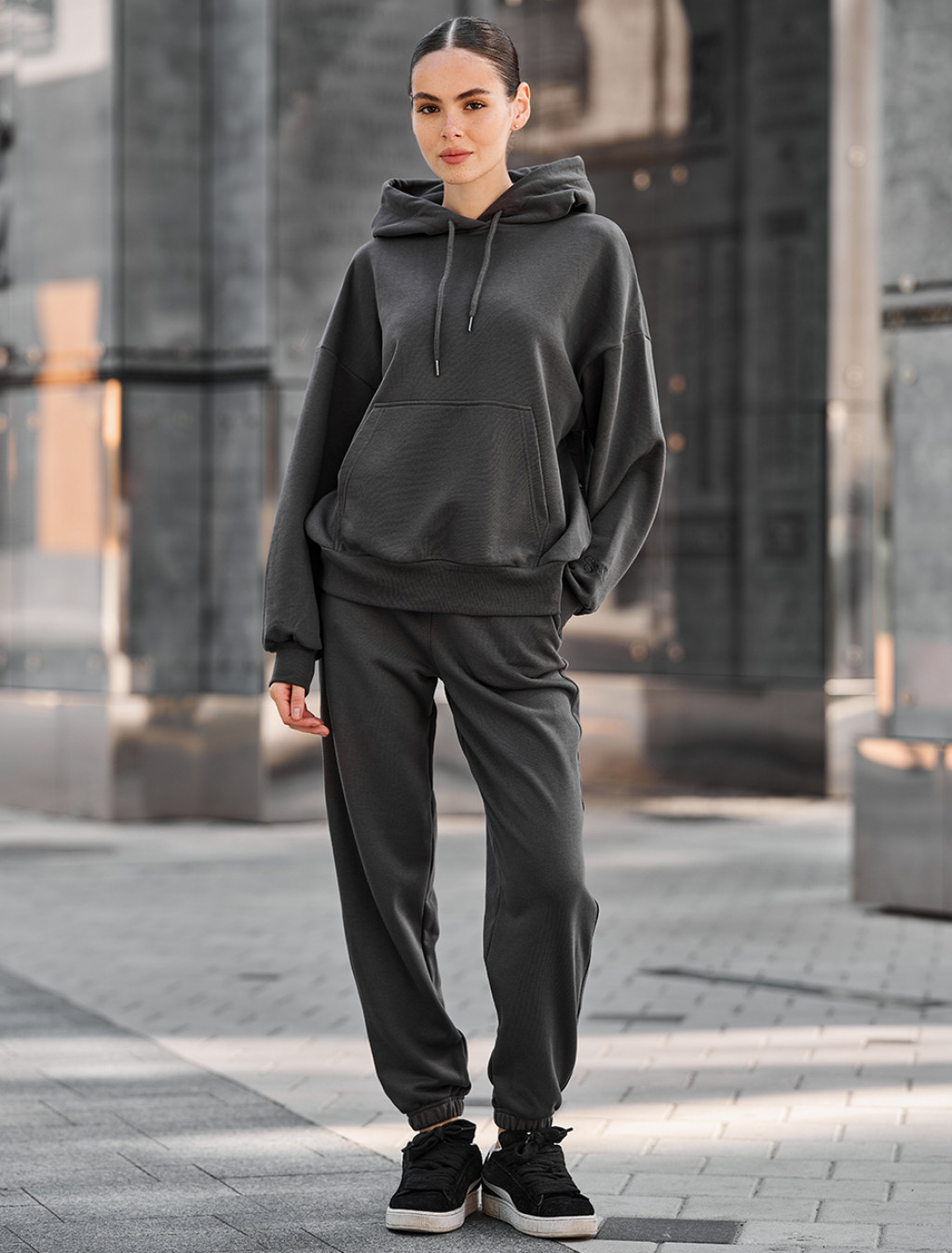 Damski dres Staff po dark gray oversize