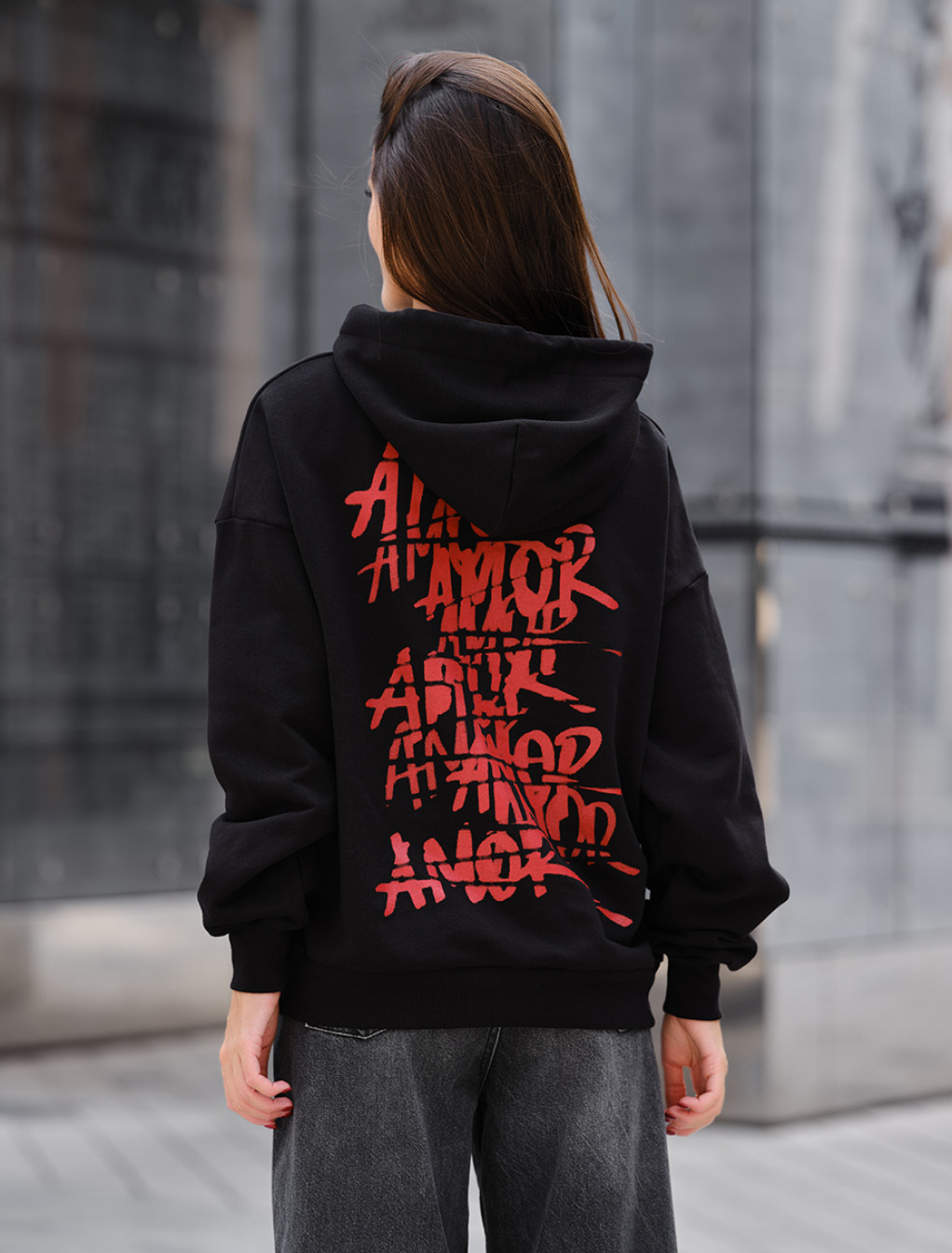 Damska bluza z kapturem Staff amor oversize