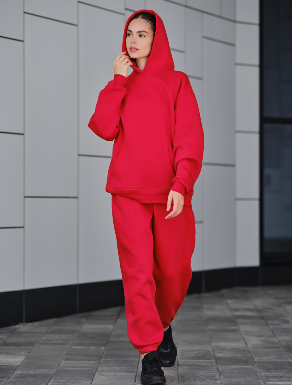 Damski dres Staff dix red fleece oversize