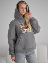 Damska bluza z kapturem Staff tunes oversize fleece