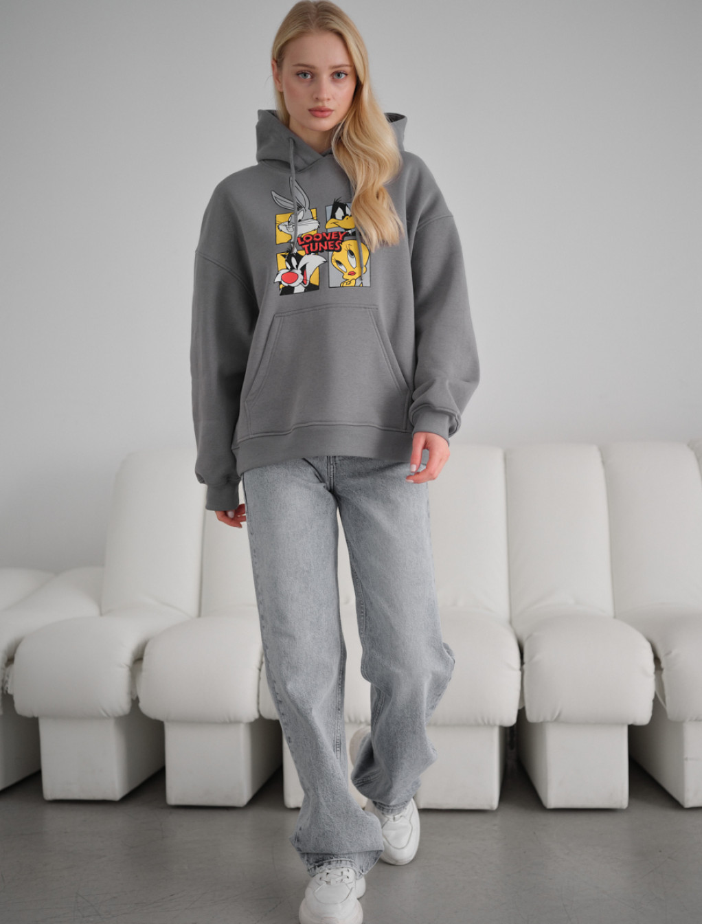 Damska bluza z kapturem Staff tunes oversize fleece