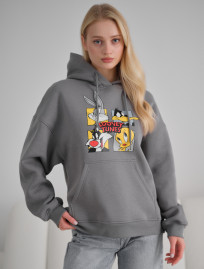 Damska bluza z kapturem Staff tunes oversize fleece