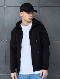 Bluza z kapturem Staff zip black fleece